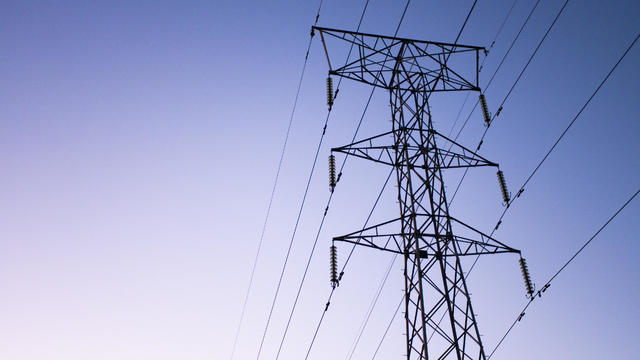 Power Lines On An Electricity Pylon 